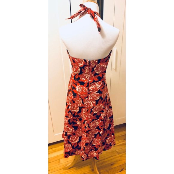Signature by Robbie Bee Vintage Summer Roses Halter Keyhole Dress - Picture 3 of 5